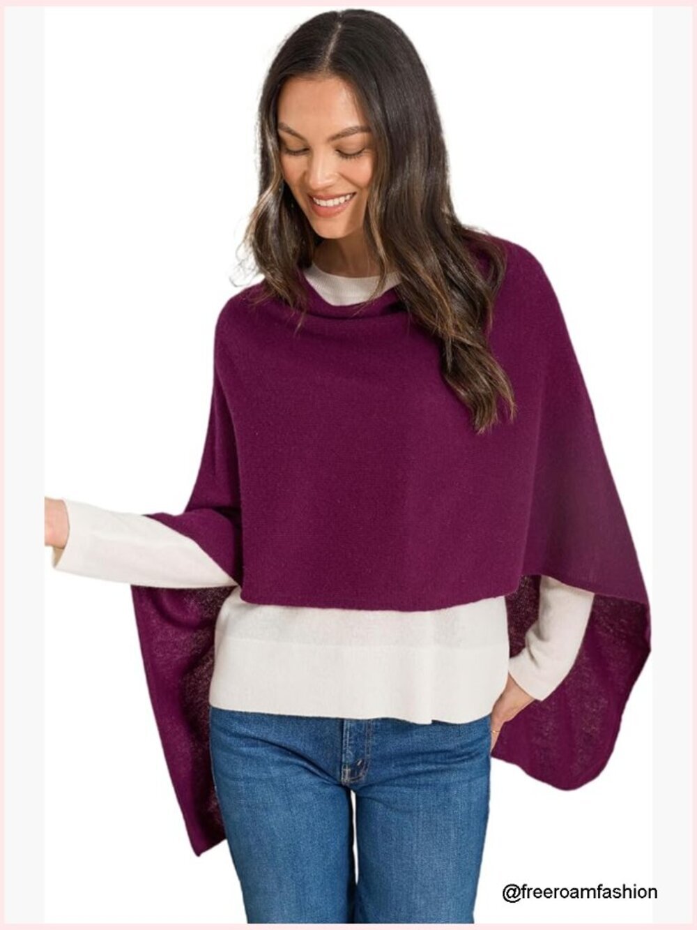 100% Cashmere Dress Topper Poncho Wrap Shawl Elegant